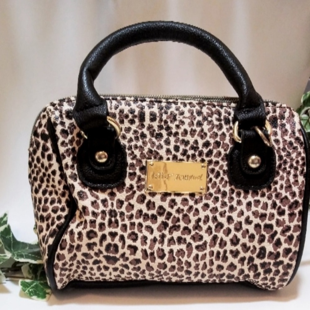 BETSEY JOHNSON MINI CHEETAH PRINT BAG